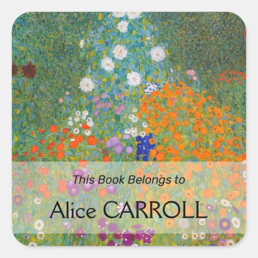 グスタフクリムト – フラワーガーデン スクエアシール (正面)