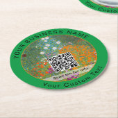 グスタフクリムト – フラワーガーデンQRコード ラウンドペーパーコースター (アングル)