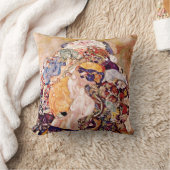 グスタフクリムト-ベビークレードル生まれたばかりの- クッション (ブランケット)