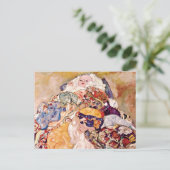 グスタフクリムト-ベビークレードル生まれたばかりの- ポストカード (スタンド正面)