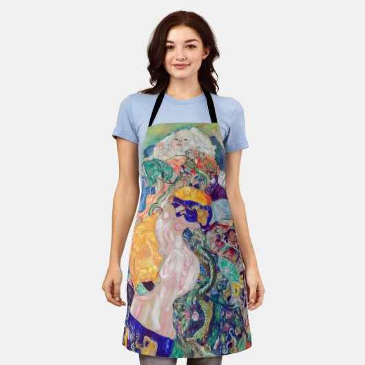 グスタフクリムト-ベビー/クレードル エプロン (着用した状態)