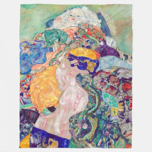 グスタフクリムト-ベビー/クレードル フリースブランケット (正面)