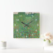 グスタフクリムト – ポピーフィールド スクエア壁時計 (ホーム)