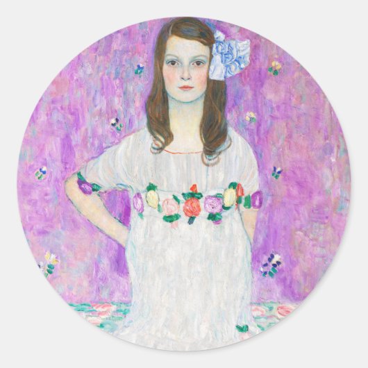 グスタフクリムト「マダプリマヴェシ」ラウンド封筒用シール ラウンドシール (正面)