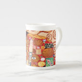 グスタフクリムト – 受け入れ – ファインアート絵画ズ ボーンチャイナマグカップ (正面右)