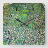 グスタフクリムト – 園芸風景と丘の頂上 スクエア壁時計 (正面)