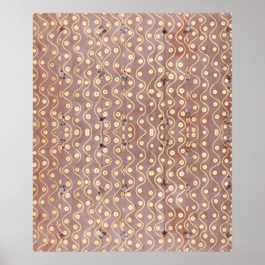 グスタフクリムト – 天使たちの合唱団ドレスパターン ポスター (正面)