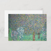 グスタフクリムト – 木の下のローズブッシュ サンキューカード (正面/裏面)