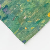 グスタフクリムト – 木の下のローズブッシュ フリースブランケット (角)