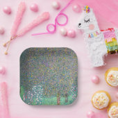 グスタフクリムト – 木の下のローズブッシュ ペーパープレート (パーティー)