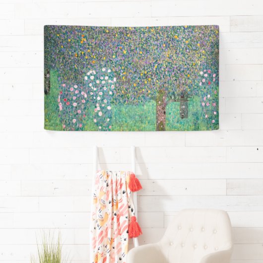 グスタフクリムト – 木の下のローズブッシュ 横断幕 (インサイチュ)