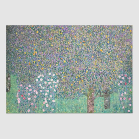 グスタフクリムト – 木の下のローズブッシュ 薄葉紙 (正面)