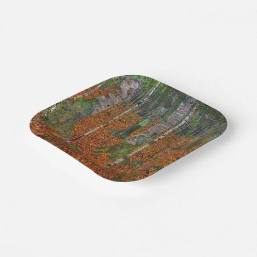 グスタフクリムト-樺の木ウッド ペーパープレート (傾斜あり)