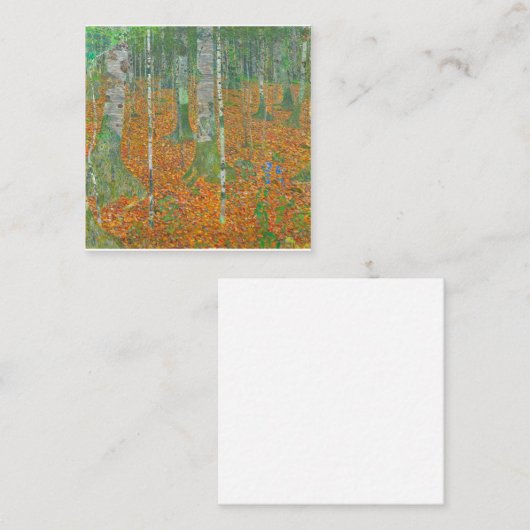 グスタフクリムト-樺の木フォレスト スクエア名刺 (正面/裏面)