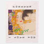 グスタフクリムト – 母と子 フリースブランケット (正面)