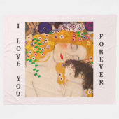 グスタフクリムト – 母と子 フリースブランケット (正面(横))