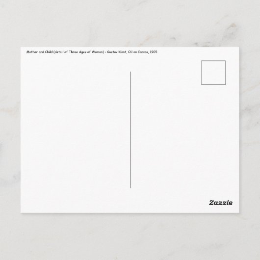 グスタフクリムト – 母と子 ポストカード (裏面)