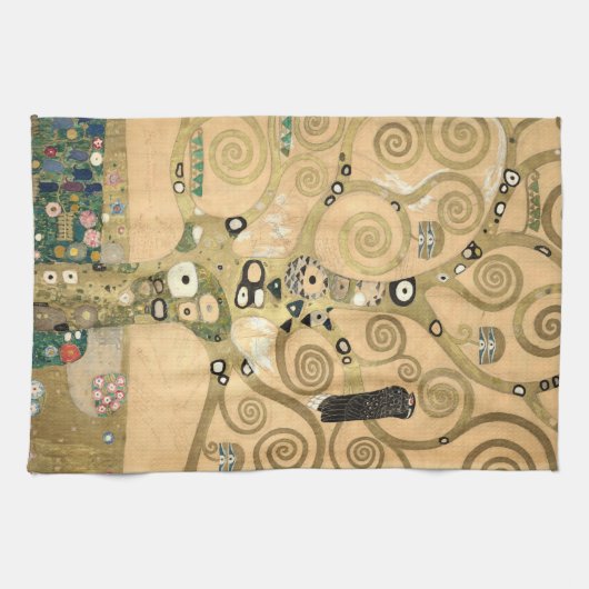 グスタフクリムト – 生活の木,ストクレットフリーズ キッチンタオル (横)