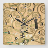 グスタフクリムト – 生活の木,ストクレットフリーズ スクエア壁時計 (正面)