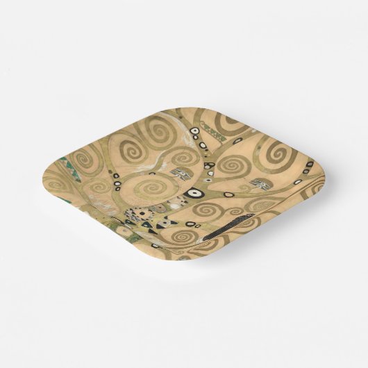 グスタフクリムト – 生活の木，ストクレットフリーズ ペーパープレート (傾斜あり)