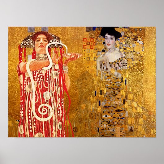 グスタフクリムト，絵画コラージュ，複合アート ポスター (正面)