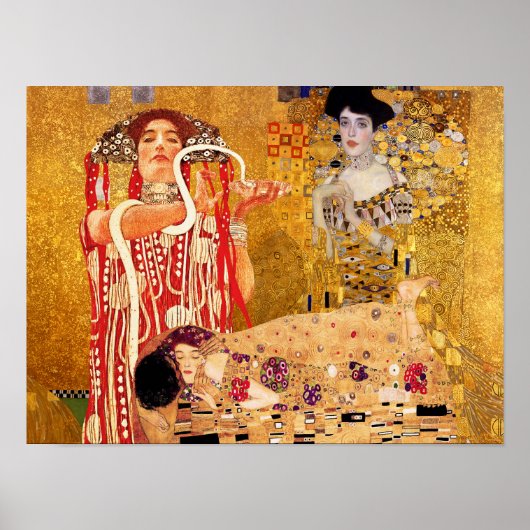 グスタフクリムト，絵画コラージュ，複合アート ポスター (正面)