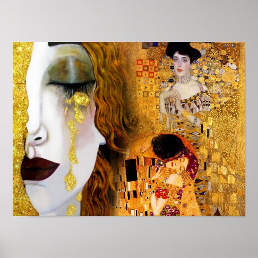 グスタフクリムト,絵画コラージュ,複合アート ポスター (正面)