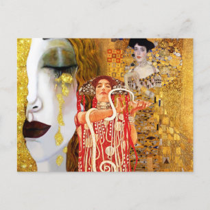 グスタフクリムト，絵画コラージュ，複合アート ポストカード