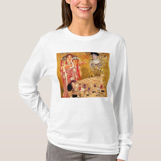 グスタフクリムト，絵画コラージュ，複合アート Tシャツ (正面)