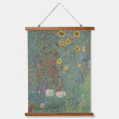 グスタフクリムト – 農園とヒマワリファインアート 吊り下げ型タペストリー (正面)