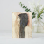 グスタフクリムト – 長い髪の女の子 ポストカード (スタンド正面)