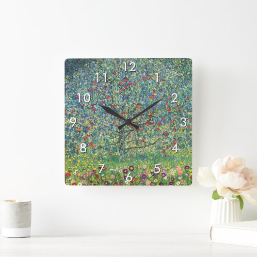グスタフクリムト- Apple Tree スクエア壁時計 (ホーム)