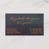 グスタフ及びエリザベスの~の名刺 名刺 (裏面)