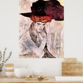 グスタフ絵画クリムトズデール・シュワルツェ・ハット ポスター (キッチン)