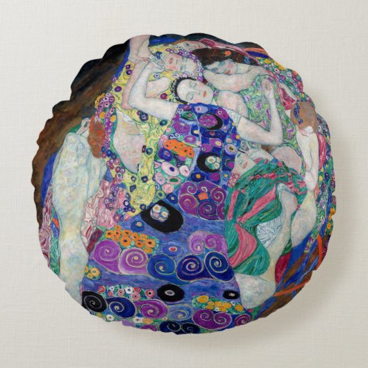 グスタフ絵画クリムトズヴァージン ラウンドクッション (正面)