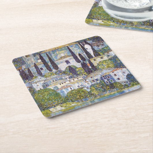 グスタフ・カソンにある教会クリムト スクエアペーパーコースター (アングル)