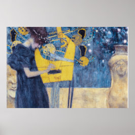 グスタフ・クリムトによるアール・ヌーヴォー「音楽 I」絵画 ポスター