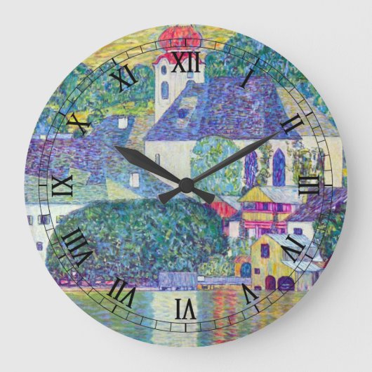 グスタフ・クリムトによる聖ヴォルフガング教会、ヴィクトリアン美術 ラージ壁時計 (正面)