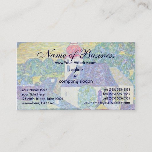 グスタフ・クリムトによる聖ヴォルフガング教会、ヴィクトリアン・アート 名刺 (正面)