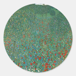 グスタフ・クリムトによる「ポピーの花畑」 アール・ヌーヴォーの逸品 ラウンドシール