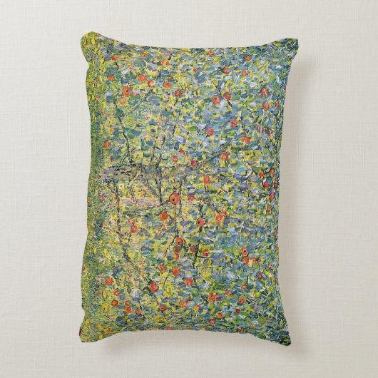 グスタフ・クリムトによる「リンゴの木」、アール・ヌーヴォー・ヴィンテージ アクセントクッション (裏面(縦))