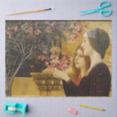 グスタフ・クリムトによる「二人の少女ともみじ」 薄葉紙 (クラフト)