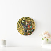 グスタフ・クリムトによる『抱擁』（ふりわたり aka じゅうぶん） ラウンド壁時計 (ホーム)