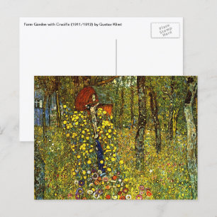 グスタフ・クリムトによる「Farm Garden with Crucifix」 ポストカード