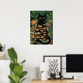 グスタフ・クリムトのビンテージ 黒猫の花園 ポスター (ホームオフィス)