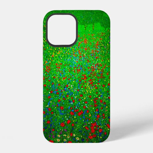 グスタフ・クリムトのポピー畑 iPhoneケース (裏面)