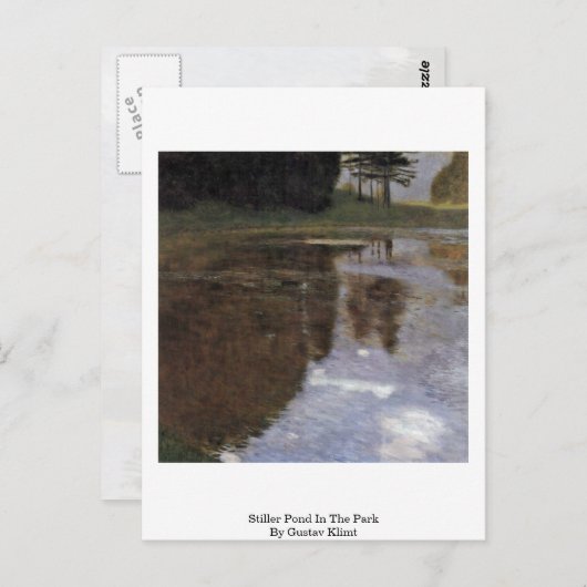 グスタフ・クリムトの公園の静かな池 ポストカード (正面/裏面)