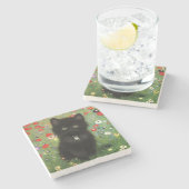 グスタフ・クリムトの子猫 ストーンコースター (横)