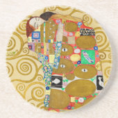 グスタフ・クリムトの新婚生活を描いたアール・ヌーヴォー様式のカップル コースター (正面)