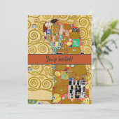 グスタフ・クリムトの新婚生活を描いたアール・ヌーヴォー様式のカップル 招待状 (スタンド正面)